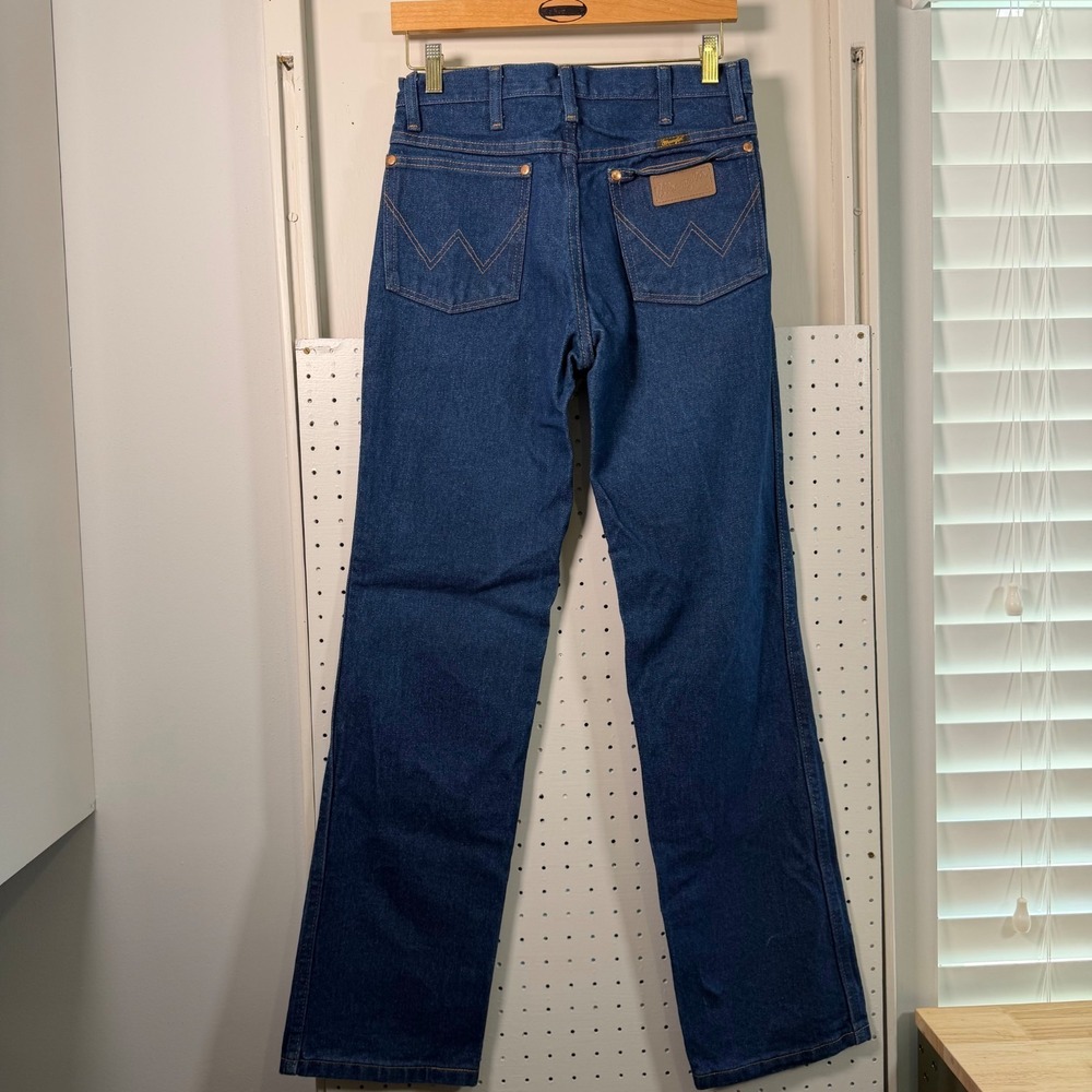 Wrangler Cowboy Cut Jeans Men's Blue Denim Zip Fly Pockets Slim Fit - 28x32